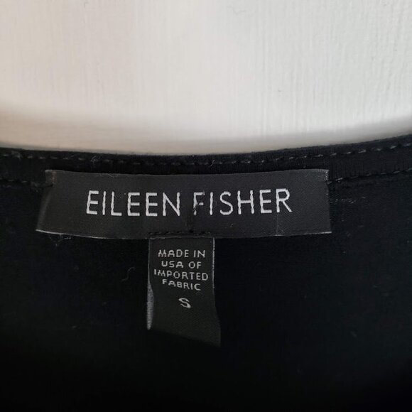 Eileen Fisher Asymmetrical Slant Hem Tank Top Black Viscose Tunic Size Small - Picture 3 of 8